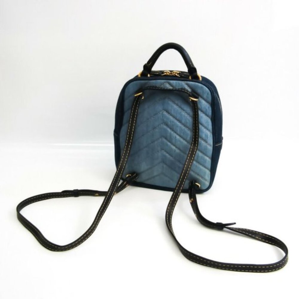 Authentic Stella McCartney Stella Star Leather, Denim Backpack - Picture 7 of 8